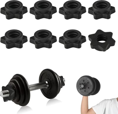 Set van 8 Stervormige Bevestigingen voor Halterstangen van 25 mm, Snelle Bevestiging, Halter Klemmoeren en Accessoires voor Dumbbells