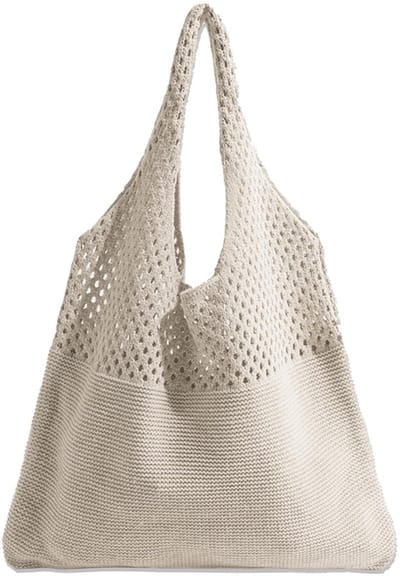 Dailygoods- Draagtas - Gehaakte Strandtas - Opvouwbaar - Lichtgewicht - Schoudertas - Casual Handtas - Maat 33x38cm
