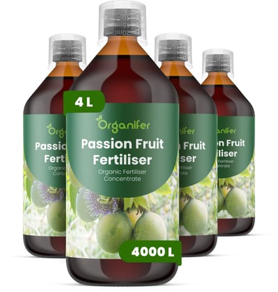 Vloeibare Meststof Voor Passievrucht 4X1 L Voor 4000 L - Npk 2-1-8 - Ondersteunt Krachtige Rankgroei En Sterke Ontwikkeling Van Ranken - Versterkt De Wortelontwikkeling - Verbetert De Productiviteit Op Lange Termijn - Organifer
