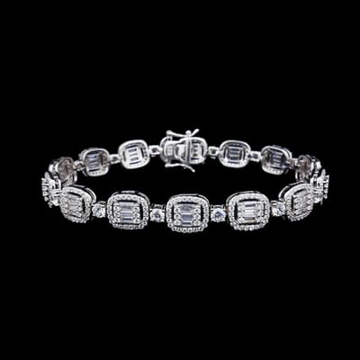 Victoria Valenza 925 Sterling Zilveren Tennisarmband met Zirkonia Stenen - Armband - 925 sterling zilver - Zilverkleurig - Tennisarmband - Zirkonia