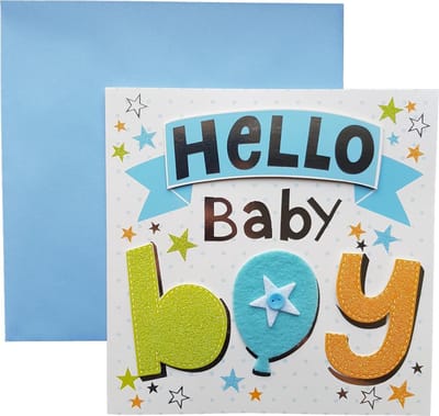 Wenskaart Geboorte Jongen Hello Baby boy