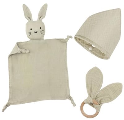 Baby Cadeauset - Geboortegeschenken - Babyshower - Veilig Gecertificeerd - 3 Delig - Kaki