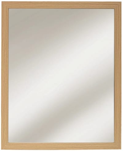 5five Spiegel/Wandspiegel - rechthoek - 44 x 54 cm - mdf/bamboe/glas - naturel - gang - toilet - badkamer