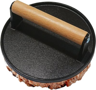 Burger Pers - Vleesvermaler Grill - Plat Drukken - Antislip Handvat - 19 cm - Rond