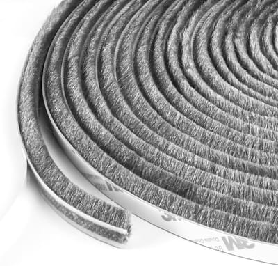 Allecto Plus - Zelfklevende Borstelafdichting 10 meter zwart - Tochtstopper voor deur, raam, schuifdeur - Afdichtingsborstel 9 mm breed x 9 mm diep