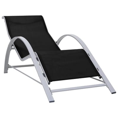 vidaXL - Ligbed - textileen - en - aluminium - zwart