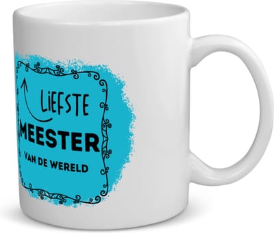 Akyol - liefste meester van de wereld koffiemok - theemok - Meester - de liefste meester - verjaardag - cadeautje voor meester - meester artikelen - kado - geschenk - 350 ML inhoud