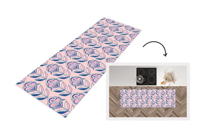 Keukenloper 150x50 cm - Keukenmat vinyl Retro - Design - Bloemen - Keukenmatten loper - Keuken vloerkleed tapijt