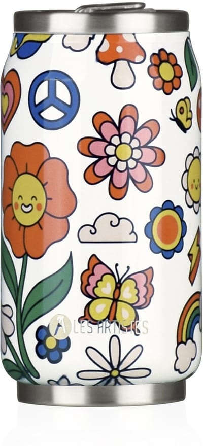 Les Artistes Paris - Thermosbeker blik 280 ml - Happy met geïntegreerd rietje - AR-A4330