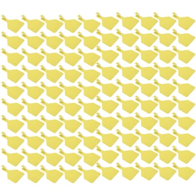 100 pièces Étiquette d'oreille vierge pour bétail TPU épaissi Réutilisable Étiquette d'oreille pour animaux pour bovins laitiers bovins de boucherie jaune