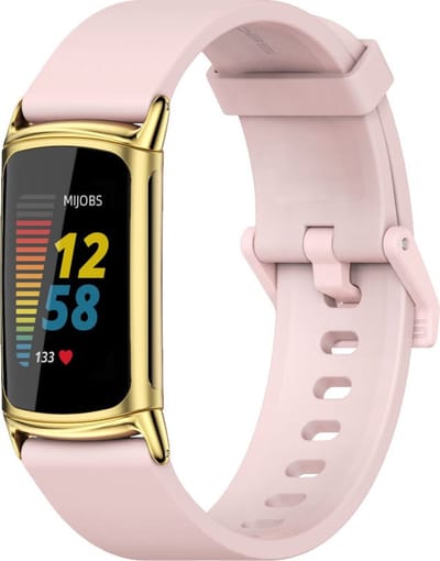 By Qubix - Compatible Fitbit bandje - Geschikt voor Fitbit Charge 5 - Fitbit Charge 6 Extra soft siliconen bandje - Roze - Horlogeband - smartwatchbandje