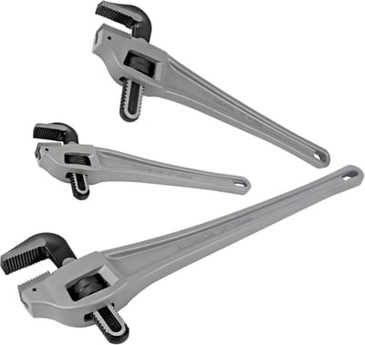 Verstelbare Aluminium Pijpsleutel Set - Heavy Duty Loodgieter Gereedschap met Gesmeed Stalen Bek