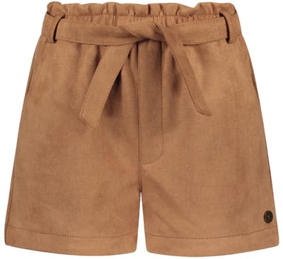 Like Flo winter nep leren short meisjes - bruin - Fay-Linn - schelpenriem