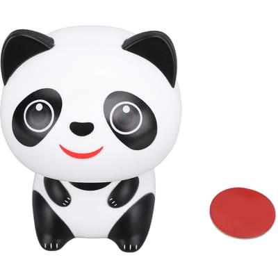 Op Zonne-energie Werkende Knikkende Panda Figuur ABS Lichtgevoelig Schattige Lachende Panda Auto Dashboard Ornament black
