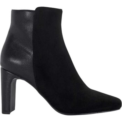 Dune London Dames Orietta Two Tone Leren Enkellaarsjes (Zwart)