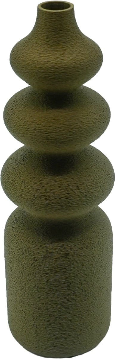 Solin 3D vaas - Donker Groen - 20CM - Fuzzy - 3D geprinte vaas - Geschikt voor kunst en droogbloemen