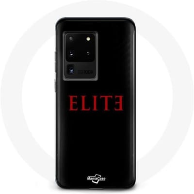 Coque - Samsung - Galaxy S20 Ultra Elite - Logo Rouge - Fond Noir - Protection Rigide noir