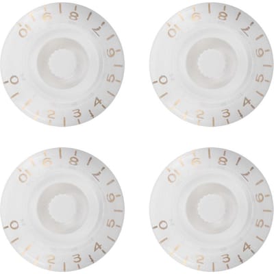 4 Pièces Bouton de Contrôle de Tonalité Transparent Cloche Volume Accessoires d'Instrument de Musique pour Guitare blanc/or