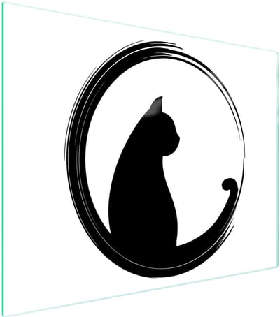 TMK ArtDeko Serie - Snijplank Glas - 52x40 cm - Kattenprint - Siliconen Noppen