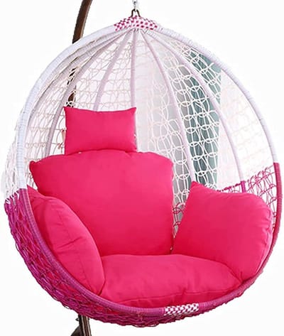 Schommelstoelkussen - Hangstoelkussen - Buiten Ontspannen - Afneembare Hoes - 15cm Dik - Rose Red