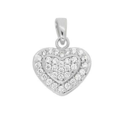 Blinx Jewels Zilveren Hanger Hartje Steentjes Zirkonia