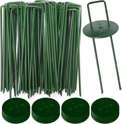Grasnietjes Set - Tuinpalen Buffer - Kunstgras Bevestigen - Extra Sterk Gegalvaniseerd - 15 cm Lengte - Groen