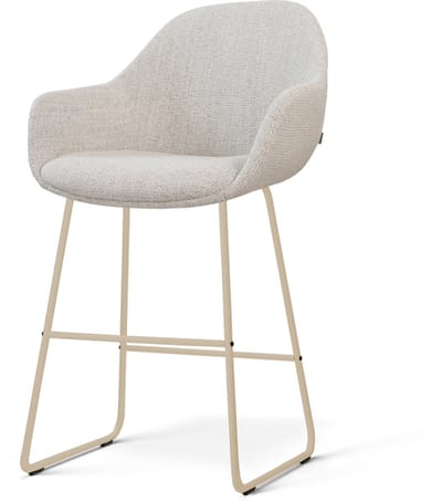 Nolon Nino-Mae Barkruk Beige Gemêleerd - Beige Onderstel - 65 Cm - Barstoel - Scandinavisch - Armleuning - Stoffen