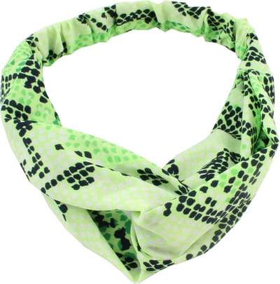 Haarsoires Haarband Twist 5cm – Slangenprint – Gladde Stof – Zwart Groen - Zachte Knoop Hoofdband - Haaraccessoire voor Dames & Meisjes