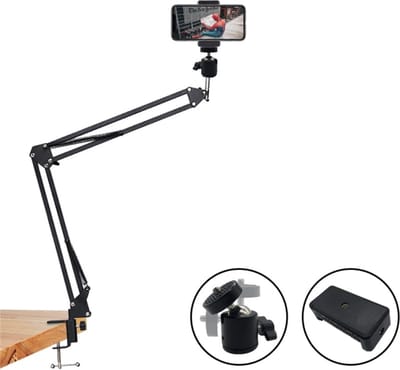 Smartphone Tripod Camera Statief 102 Cm Zwart voor Fotocamera en Smartphone - iPhone - Canon – Nikon - Spiegelreflexcamera + Bluetooth Remote Shutter– Eff Pro