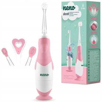 Neno Denti Elektrische Tandenborstel voor Baby’s & Kinderen (0-3jaar) – 3-in-1 – LED Verlichting – Timer – IPX7 Waterdicht – Blauw