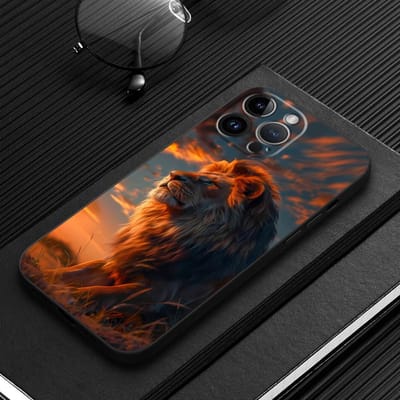 Leeuw Zwart Zachte Telefoonhoesje voor iPhone 7 8 13 12 11 17 Pro Max XS Max XR 15 16 14 Plus 17Air iPhone SE (2020)