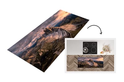Keukenloper - Loper keuken - Alpen - Zonsondergang - Sneeuw - Berg - 120x50 cm - Keukenloper vinyl