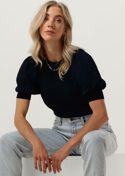 Minus Liva Knit Tee Tops & T-shirts Dames - Shirt - Donkerblauw - Maat XS