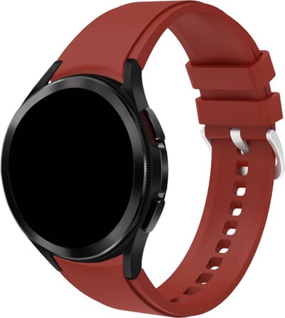 Stravo Samsung watch bandje - 20mm Wijn Rood Siliconen bandjes geschikt voor Samsung Galaxy Watch 7 / 6 / Watch 6 Classic / Watch 5 / Watch 5 Pro / Watch 4 / Watch 4 Classic, No Gap sportbandje met snelle release voor Galaxy Watch