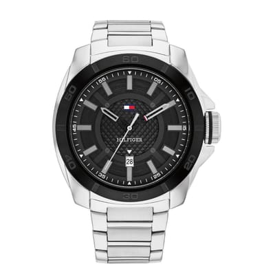 Tommy Hilfiger TH1792138 WINDSURF Heren Horloge - Mineraalglas - Staal - Zilverkleurig - 46 mm breed - Quartz - Vouw/Vlindersluiting - 5 ATM (douchen)