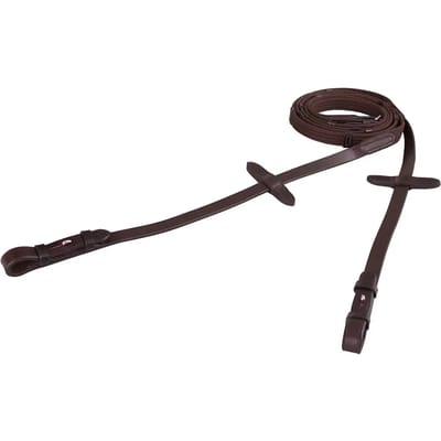 Teugel linnen 19mm blind/ronde gesp Brown - Pony | Bruin | Teugels paard