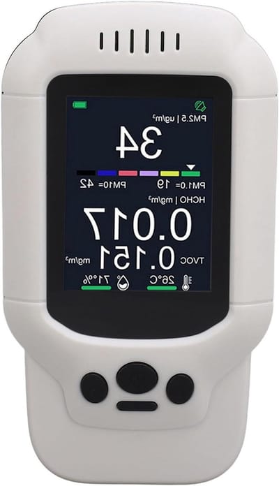 Luchtkwaliteitsmeter - Lucht Analysator - Binnenlucht Monitoren - 7-in-1 Meting - PM10 2.5 1.0 - Wit