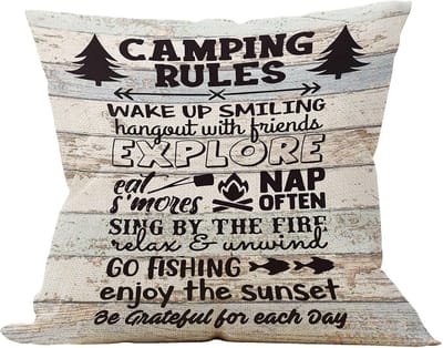 Decoratieve Kussensloop voor Campingliefhebbers - Camper en RV Thema - 45x45 cm Linnen