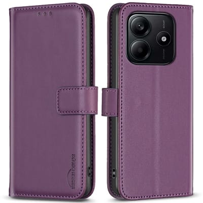 BINFEN Hoesje - Geschikt voor Xiaomi Redmi Note 14 4G Hoesje - BINFEN Color Book Case - Paars