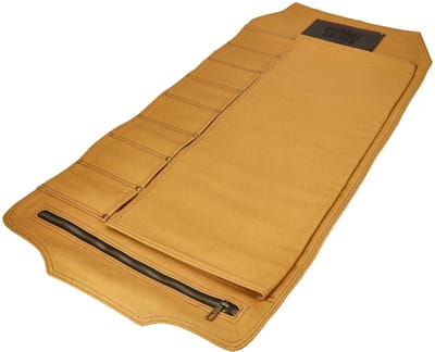 Shinrai Knives - Messenrol Hoogwaardig Canvas & Leer Bruin