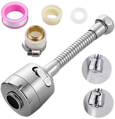 verlenger voor keukenkraan, 360 ° draaibare kraan, sproeierkop, vervangingscomponent, effectieve waterbesparende filterkraan, diffuser, keukenaccessoires (16,5 cm lang)