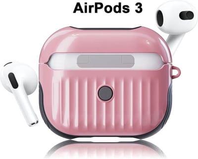 Airpods case - Apple Airpods 3 - roze siliconen - met musketon
