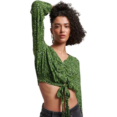 Superdry - Vintage top met geknoopte voorkant - Dames - Tops