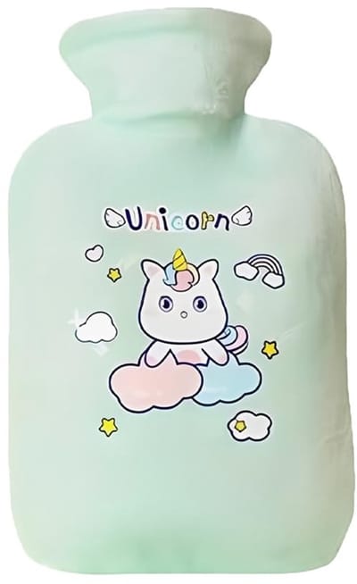 Dailygoods - Warmwaterkruik voor kinderen, knuffelige eenhoorn, pluche warmwaterkruik voor kinderen, explosiebestendig en 100% lekvrij, afneembare wasbare overtrek, ideaal voor behaaglijke warmte op koude