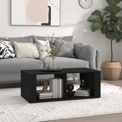 vidaXL - Salontafel - 100x50x36 - cm - bewerkt - hout - zwart
