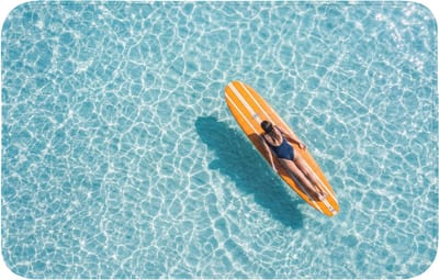 WC mat 80x50 cm - Antislip - Surfboard - Water - Badpak - Oranje - Toiletmat - Vloermat - Douchemat - Toilet tapijt - Toiletmatten