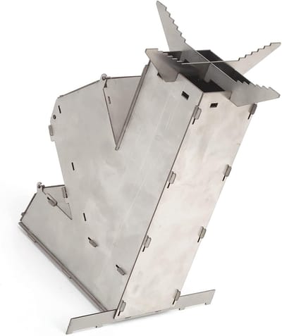 Allecto Plus - Mini Houtkachel Afneembare Noodsituatie Raketkachel voor Dood Hout Tentverwarmer Droge Bladeren als Brandstof.