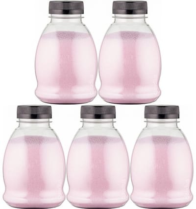 Scrubzout Rozen - 375 gram - Fles met zwarte dop - set van 5 stuks - Hydraterende Lichaamsscrub