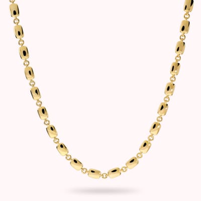 Bronzallure Polished Necklace With Rectangulari Links WSBZ02637Y.YG-41 Brons 42