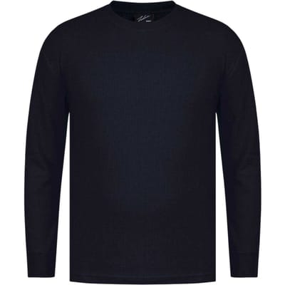 Fabric Heren Wafel T-shirt met lange mouwen (Zwart)